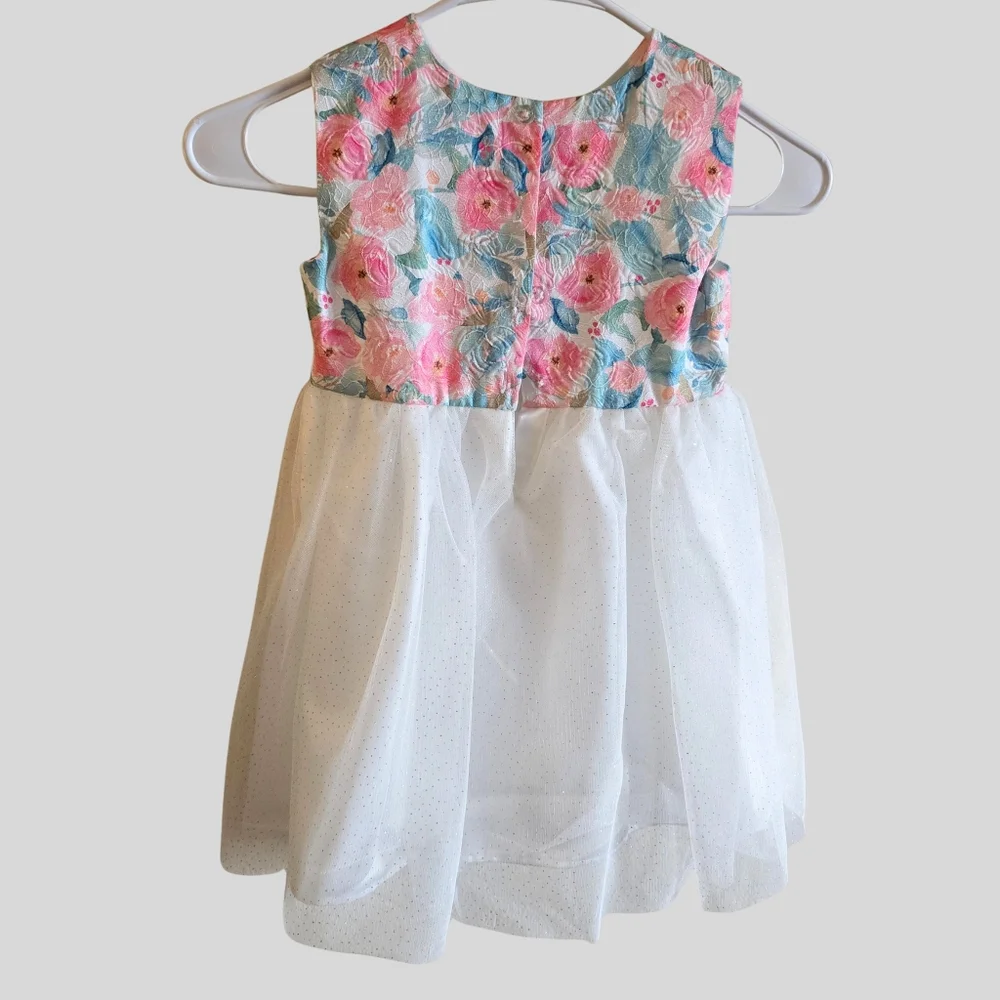 Blueberi Boulevard Floral Dress And Coat Set Girls Size 5 Pink Easter Party